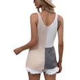 thumbnail image 6 of hirigin Knit Tank Tops for Women, Adults Loose Sleeveless Contrast Color V-Neck Pullover (Black, Green, Apricot, Orange), 6 of 9