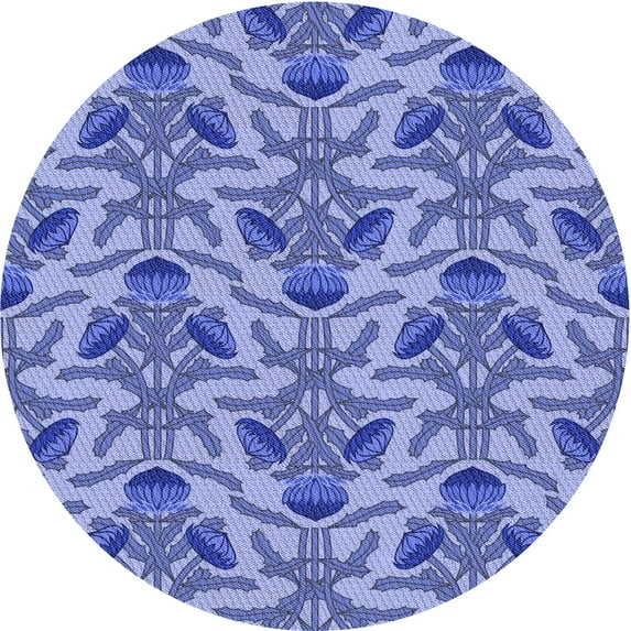 Ahgly Company Indoor Square Patterned Balloon Blue Area Rugs, 3' Square