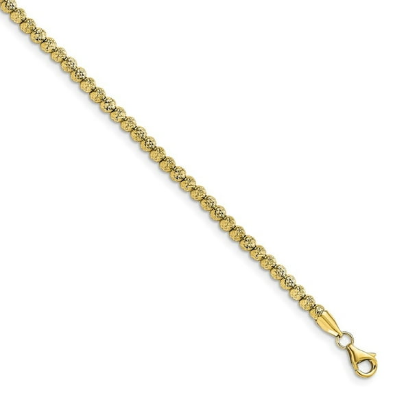 Auriga Fine Jewelry 10K Yellow Gold Fancy Link Beaded Bracelet 7.5" for Women