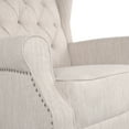 thumbnail image 6 of Noble House Dowd Fabric Tufted Wingback Rocking Chair, Beige and Dark Brown, 6 of 9