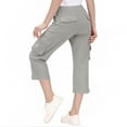 thumbnail image 3 of Posijego Teens Girls Capri Pants High Waisted Multiple Pockets Capris Summer Causal Outdoor Hiking Travel Cropped Pants, 3 of 6
