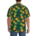 thumbnail image 3 of Fuzoiu Pineapples with Palm Leaves Print Men's Casual Short,Men's Short Sleeve Shirt,Mens Casual Button Down Shirts,Cuban Collar Summer Shirt for Beach, Vacation, and Outdoor Activities-XX-Large, 3 of 5