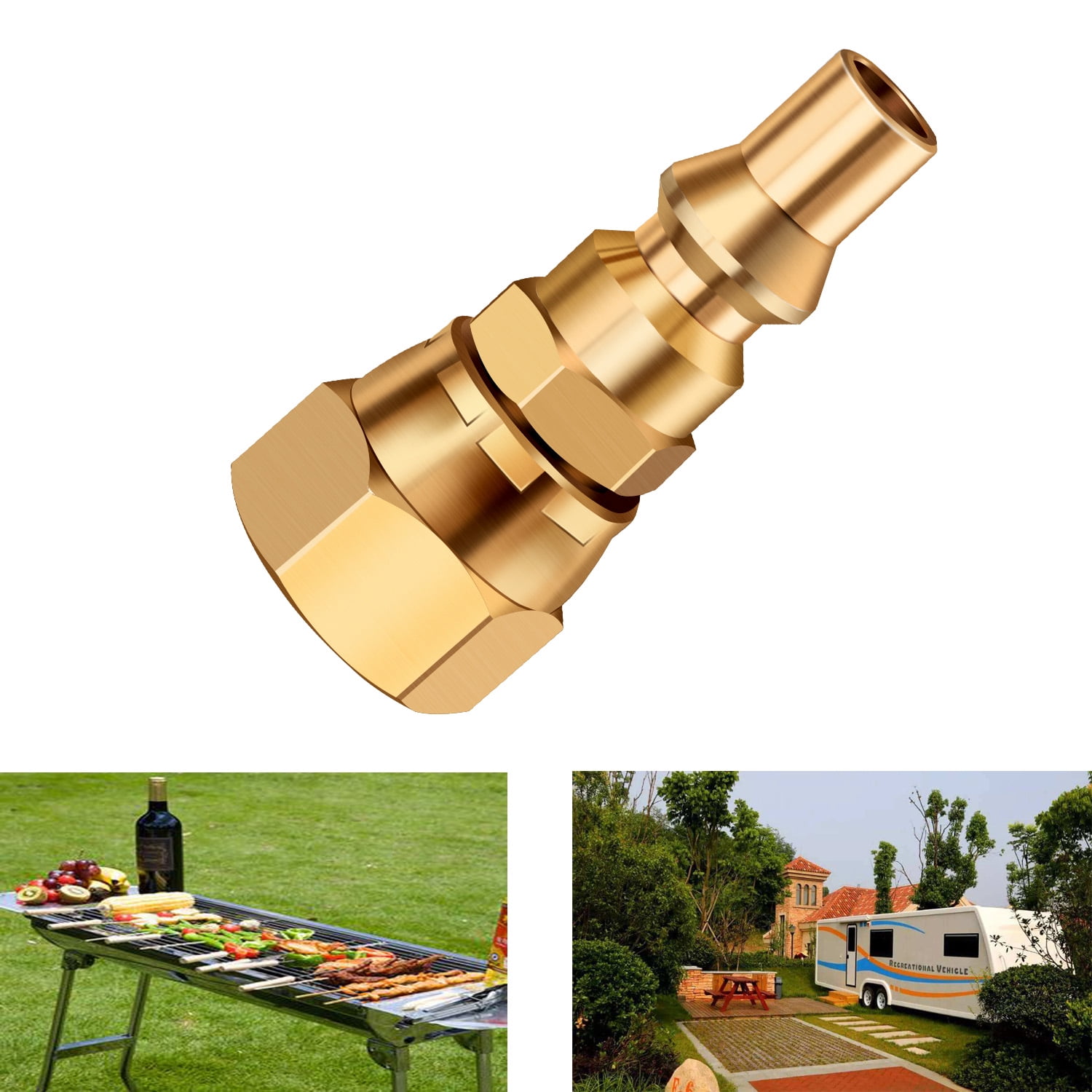 WADEO LP Quick Connect Fittings, 1/4'' RV Propane Quick Connect