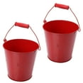 thumbnail image 6 of Hemobllo 2Pcs Premium Red Small Iron Buckets with Handle for Home Storage and Elegant Flower Display, 6 of 8