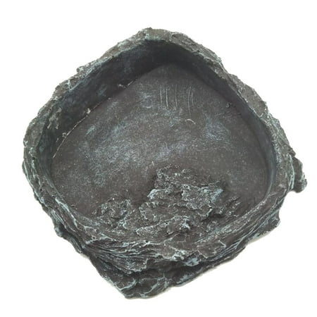 Reptile Turtle Food Bowl Water Dish Corner Feeding Plate