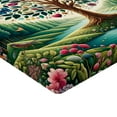 thumbnail image 2 of Ambesonne Springtime Fitted Sheet, Circular Tree Flourish, Twin Size, Green Blue and Pink, 2 of 3