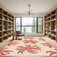 thumbnail image 2 of ODIKA 6'x9' Machine Washable Non-Slip Area Rug, Interlocking Starfish and Ocean Wave Motif with Subtle Nautical High Traffic Rug with Pad, Ivory, 905968, 2 of 8