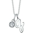 thumbnail image 1 of Unwritten Initial (“r”) & Cubic Zirconia Silver-Plated Charm Pendant Necklace, 1 of 4