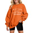 thumbnail image 1 of Gibobby Temperamento Pullover Top Sudadera sin capucha para mujer, informal, holgada, con estampado divertido, mangas caídas y hombros descubiertos (Anaranjado, XXL), 1 of 4