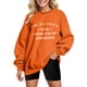 thumbnail image 1 of Gibobby Sudadera oversize mujer Sudadera de manga larga con estampado gráfico de letras y cuello redondo para mujer(Naranja,G), 1 of 4