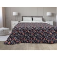 thumbnail image 1 of Floral Down Alternative Comforter, Continuous Hand Drawn Inspired Vertical Flowers on a Plain Background, Microfiber Quilt for All Season, 5 Sizes, Eggplant Mustard White, by Ambesonne, 1 of 3