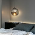 thumbnail image 6 of LMQNINE Smoke Gray Glass Pendant Light Black Island Fixture Adjustable Hanging Lamp for Kitchen Bedroom Dining 7.87 inch 3-Pack, 6 of 8