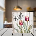 thumbnail image 2 of Tulip Wooden Box Sign Tulip Gifts Funny Flower Decor Tulip Decor for Table Centerpiece Wooden Box Wood Block Signs Housewarming Gifts 5"x5", 2 of 6