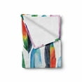 thumbnail image 2 of Colorful Soft Flannel Fleece Throw Blanket, Watercolor Feathers Hand Drawn Pattern Birds Animals Theme Illustration, Cozy Plush for Indoor and Outdoor Use, 50" x 70", Multicolor, by Ambesonne, 2 of 6