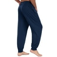 thumbnail image 5 of GIRUNS Men's Pajama Pants Soft Casual Sleep Pants With Pockets Elastic Waistband Sleepwear Pants With Drawstring Navy Blue M, 5 of 6