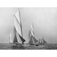 thumbnail image 2 of Levick, Edwin 18x15 Gold Ornate Wood Framed with Double Matting Museum Art Print Titled - Saliboats Sailing Downwind ca. 1900-1920, 2 of 4