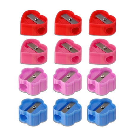 Flower and Heart Pencil Sharpener Party Favors, Multicolor, 12 Count, Valentine's Day by Way To Celebrate
