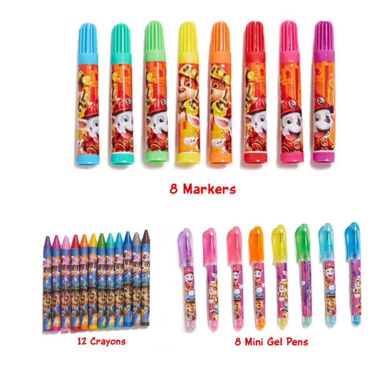 Nickelodeon Paw Patrol Kids Art Kit with Carrying Tin Gel Pens Markers Stickers 500 PC, Size: 12 inch x 10.75 inch x 1.65 inch, Multicolor