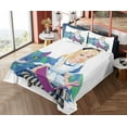 thumbnail image 4 of Ambesonne Cartoon Fitted & Top Sheet Set with Shams, Happiness Love, Multicolor, 4 of 5