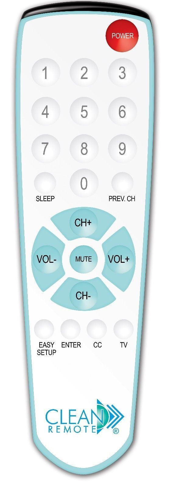CLEAN REMOTE CR1 Universal TV Remote Control, Spillproof Pack Of 10