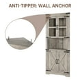 thumbnail image 6 of 67" Tall Corner Storage Cabinet with Glass Doors & Adjustable Shelves - Farmhouse Accent Cupboard with Barn Doors for Living Room, Kitchen & Dining Room, 6 of 8