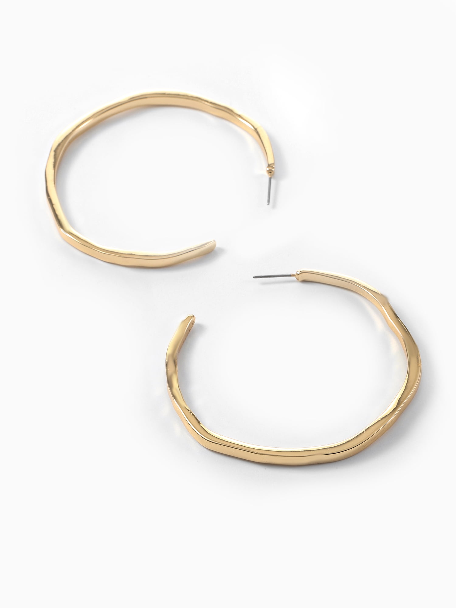No Boundaries Statement Hoop Earrings, Gold Tone