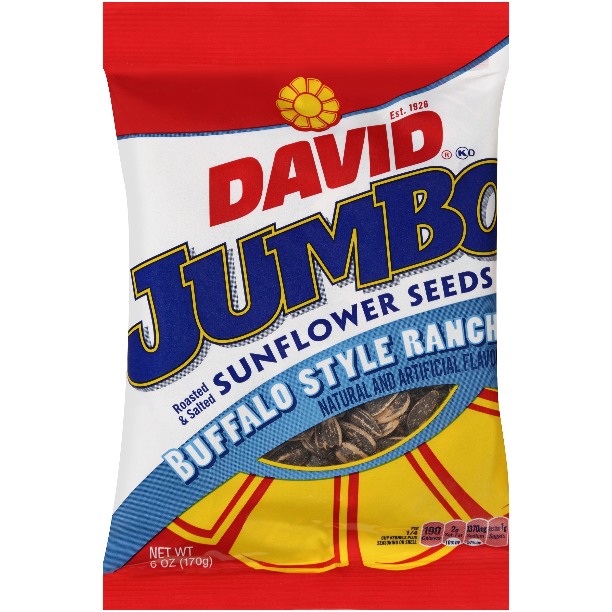 026200461878 UPC David Sunflower Seeds Roasted & Salted, Jumbo, Buffalo