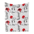 thumbnail image 1 of East Soft Flannel Fleece Throw Blanket, Japanese Geisha Girl with Traditional Style Kimono Folk Culture Illustration, Cozy Plush for Indoor and Outdoor Use, 50" x 70", Black Red, by Ambesonne, 1 of 6