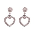 thumbnail image 1 of Bijoux en Liquidation Boucles d'Oreilles Pendantes Diamant Doux, Boucles d'Oreilles Mode Cœur Creux Strass Argent Taille Unique, 1 of 9