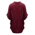 thumbnail image 2 of Made by Johnny Women's Short Sleeve Open-Front Batwing Cardigan XXL BURGUNDY_BLACK, 2 of 6