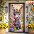 thumbnail image 4 of Tyidzon Easter Door Cover Banner, Colorful Bunny Egg Wreath Themed Porch Sign, Large Front Door Wall Backdrop for Indoor Outdoor Spring Party Decorations and Photo Booth Props, 71 x 35 inch, 4 of 6