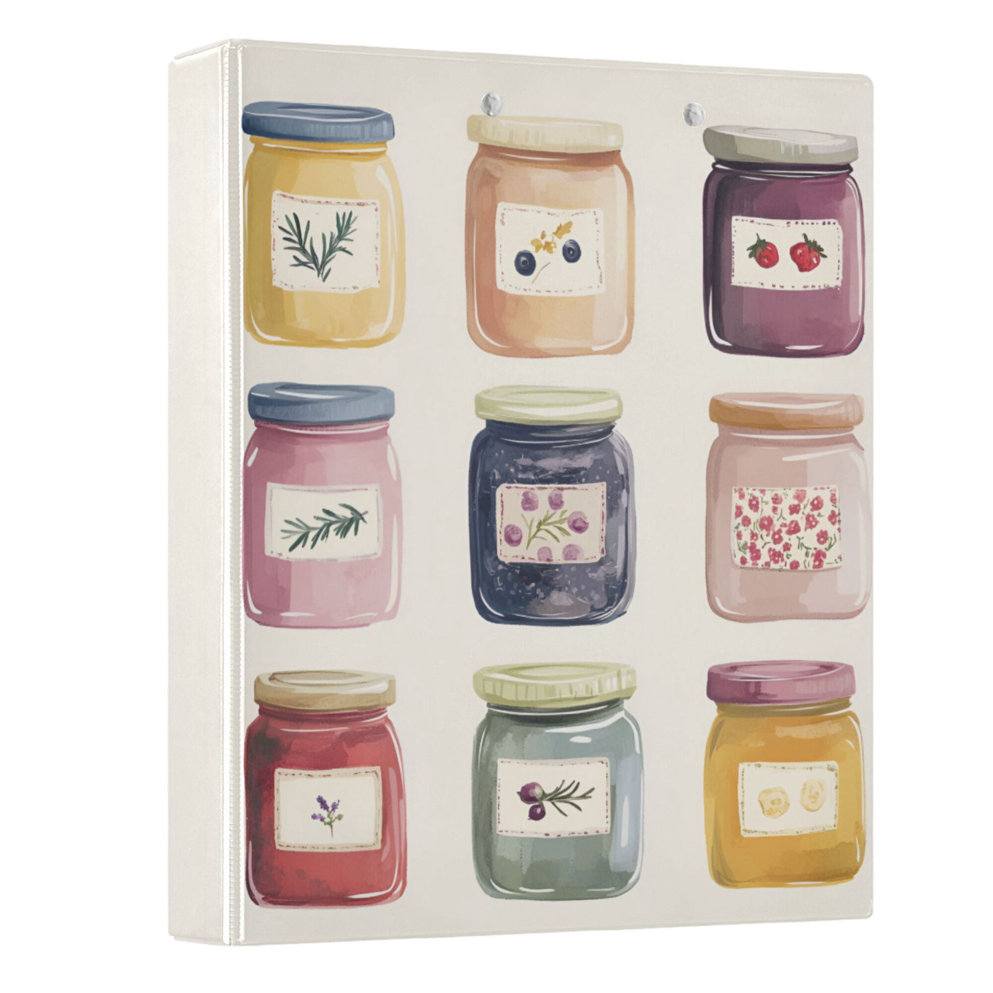 FORMRS 3 Ring Binder with Pockets 1.5" D-Rings Clip Board 200 Sheets Capacity, Beige Jam Jars