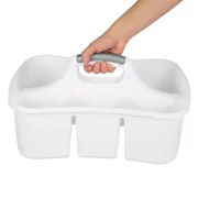 Ling Plastic Cleaning Supplies Caddy Organizer with Handles - Divided Portable Basket - Medium — Home & Garage Storage, Stackable Design