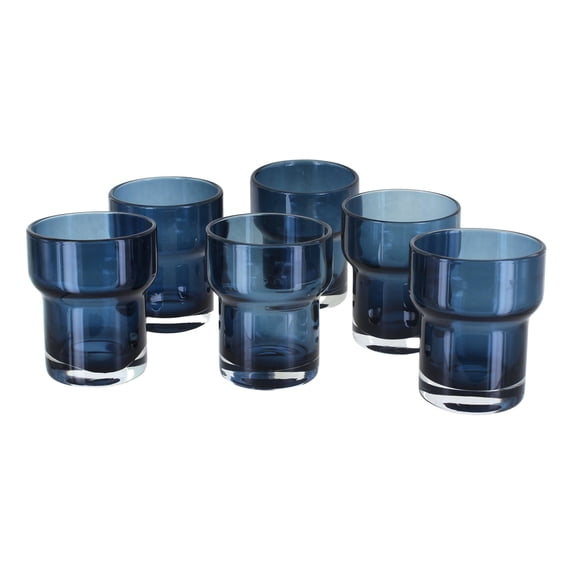 Blue Rose Polish Pottery Navy Craft Beer Glass - Set of 6