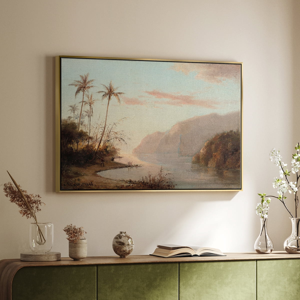 Vintage Landscape-XXXVI By Wexford Home Framed in Gold Wood Gallery Wrapped Canvas 25 in. x 37 in.