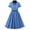 1-Blue, variant on Women Dress 1940s Fashion Vintage Button Notch Lapel Bow Tie Neck Dress Casual Business Work A-line Cocktail Dresses