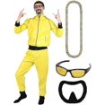 thumbnail image 1 of 90s Celebrity Costume Adults Yellow & Black Shell Suit Banmo, 1 of 4