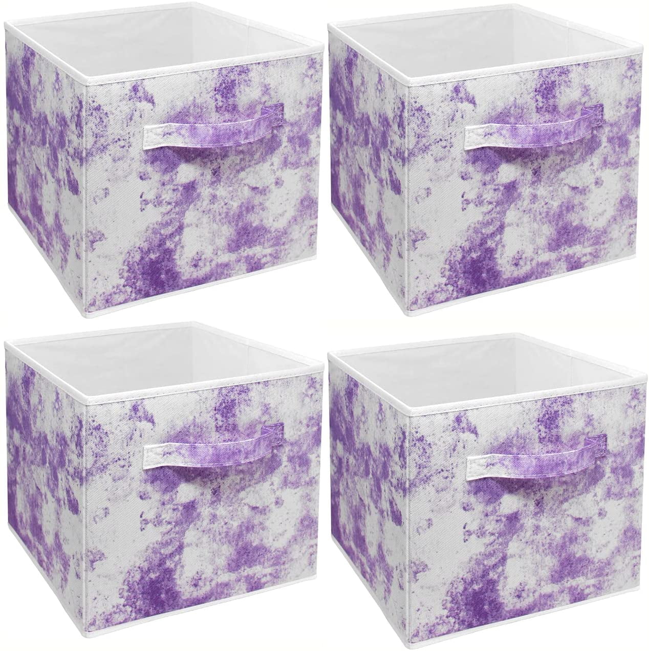 Purple/White mDesign Soft Fabric Kids Storage Organizer Cube Bin 8 Pack 