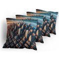 thumbnail image 5 of Ambesonne Cityscape Throw Pillow Cover 4 Pack, Manhattan Panorama Urban, 16", Blue and Pale Cinnamon, 5 of 7