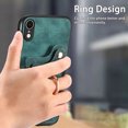 thumbnail image 5 of Nalacover For iPhone XR Case Ring Holder Kickstand with Credit Card Holder, Back Flip Premium Leather Magnetic Clasp Removable Wirst Hand Strap Cover For iPhone XR, Green, 5 of 14