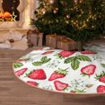 thumbnail image 6 of Daiia Strawberry1 Drawing Merry Christmas Tree Skirt , Xmas Large Lace-up Tree Skirt, Santa Snowflakes Rustic Home Decorations New Year Party Farmhouse Decor-30", 6 of 7
