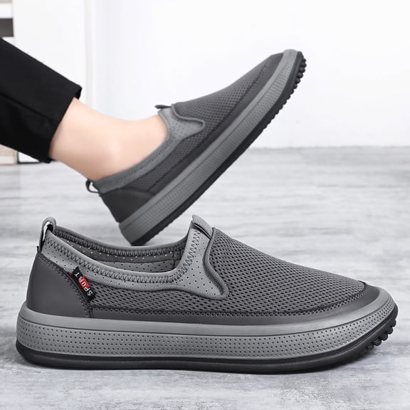 LWavelet Mens Slip On Loafers Sneakers,Casual Knit Walking Shoes for Men,Lightweight Breathable Boat Shoes,Comfortable Slip-On Driving Loafers for Work Travel Beach
