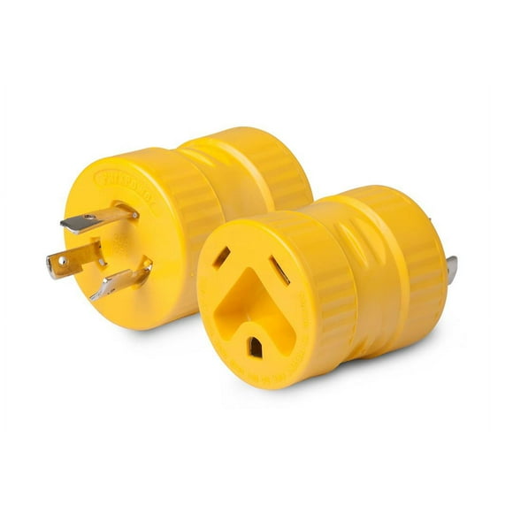 Maro Adaptateur de Cordon d'Alimentation 127A pour Connecter l'Entrée de Courant du VR à la Source d'Alimentation du Générateur; Mâle de 20 Ampères à Femelle de 30 Ampères; Polarisé pour Utilisation Uniquement avec le VR; Non Verrouillable; Sans Extrémité Lumineuse