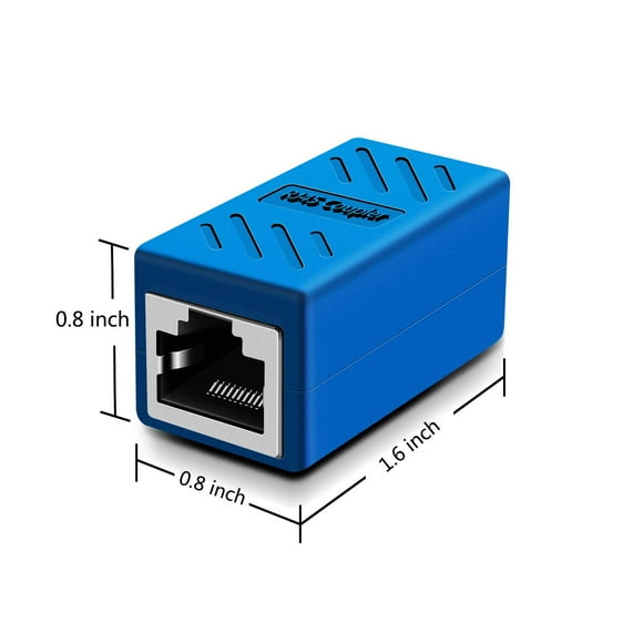 Y.D.F RJ45 Coupler, Ethernet Connectors, for Cat7/Cat6/Cat5e/cat5 Ethernet Cable Extender Connector - Female to Female, Blue