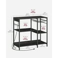 thumbnail image 4 of Baker's Rack, Coffee Bar Stand with Charging Station, Storage Shelves, Pull-Out Wire Basket, Table for Microwave, Kitchen, Charcoal Gray and Ink Black, 4 of 8