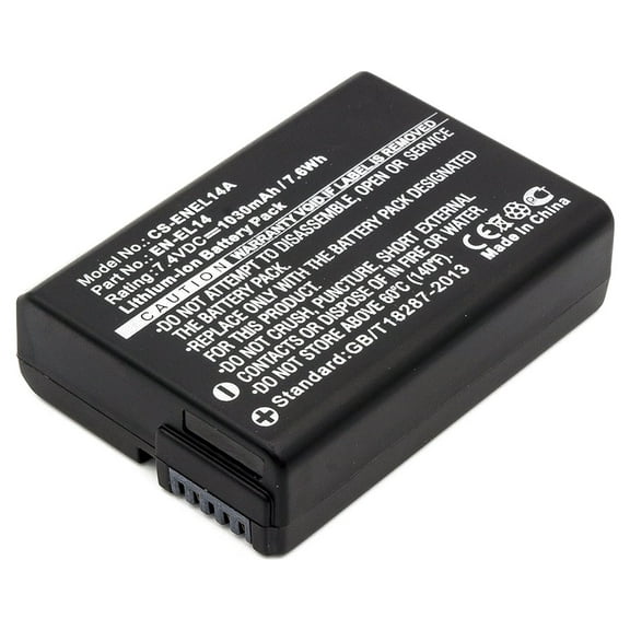Replacement Battery for Nikon Coolpix P7000,Coolpix P7100,Coolpix P7700,Coolpix P7800,D3100,D3100 DSLR,D3200,D3200 DSLR,D3300,D5100,EN-EL14,7.4V/1030mAh