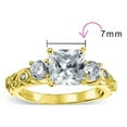 thumbnail image 5 of Bling Jewelry Womens Art Deco 3CTW Round Square CZ Cocktail Statement Ring Set, 5 of 7