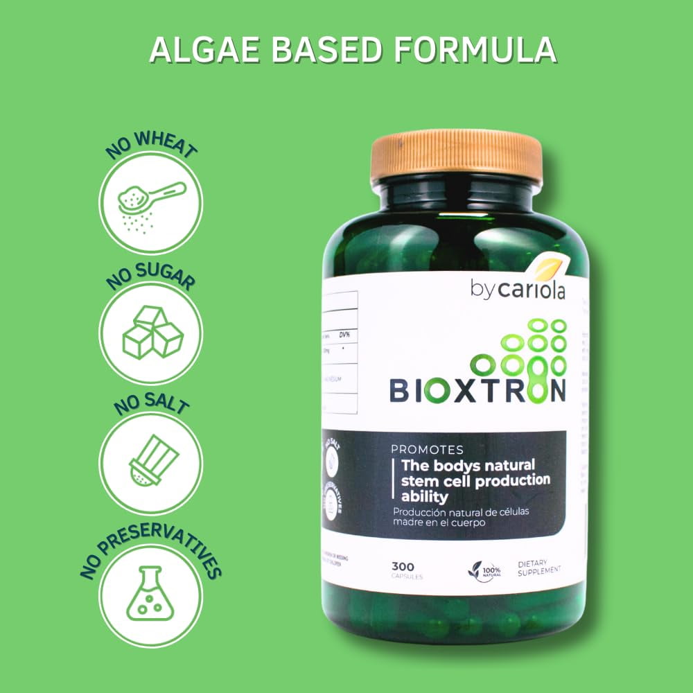 Bioxtron AFA Stem Cell Supplement 300 Capsules - Stem Cells Renewal - Joint & Muscle Discomfort - Immune System Support - Natural Formula