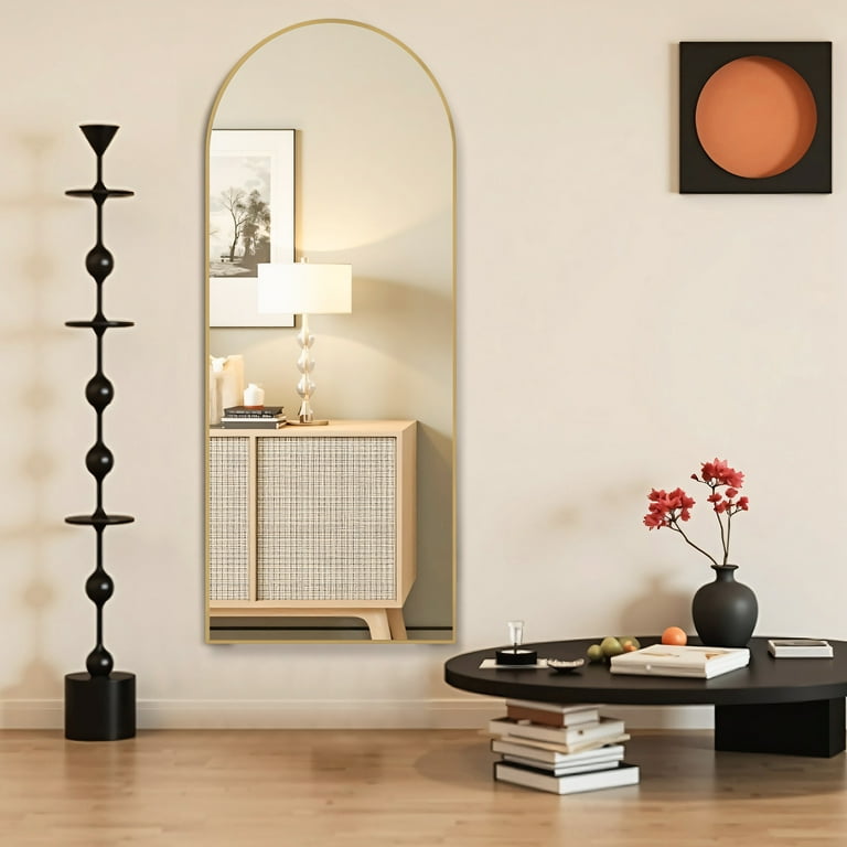 wOod-it 59” x 59” Gold Modern Arched Full Length Floor Standing