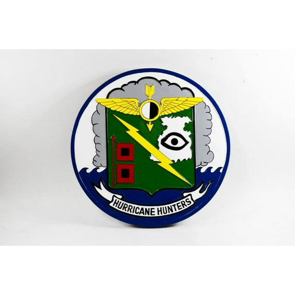 VW-4 Hurricane Hunters Plaque, 14, Mahogany, Navy